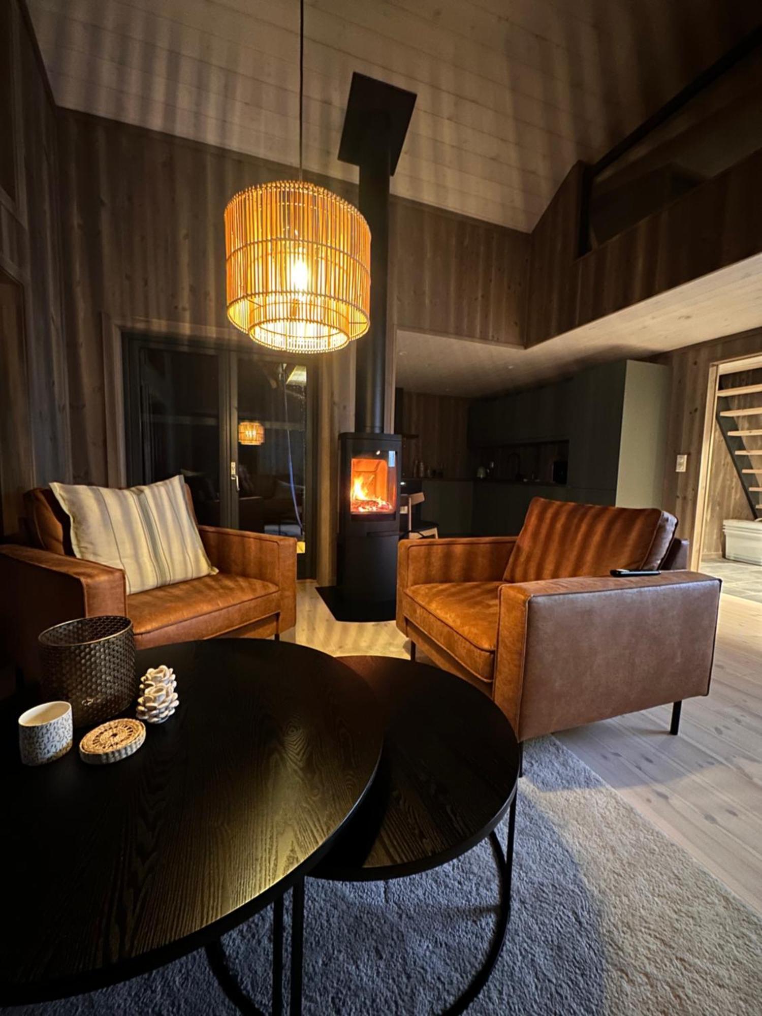Modern Northern Lights Cabin Drangedal Eksteriør billede