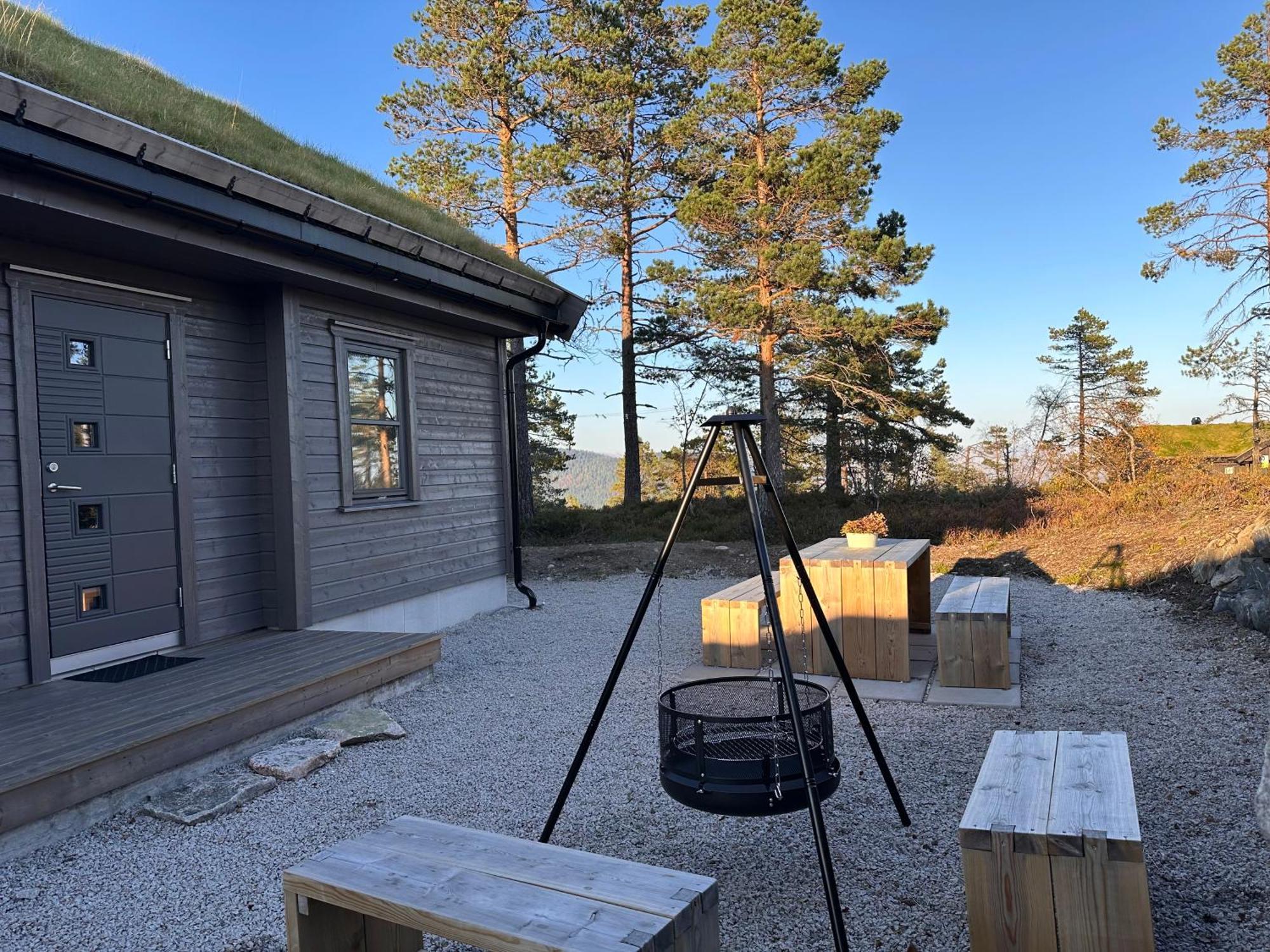 Modern Northern Lights Cabin Drangedal Eksteriør billede
